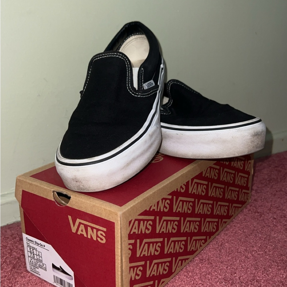 Vans Black Slip-On Canvas Sneakers
